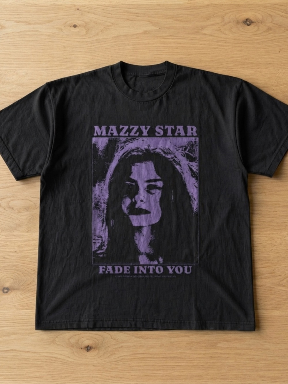 Gildan Black Mazzy Star 'Fade Into You' Graphic Tee with Purple Print